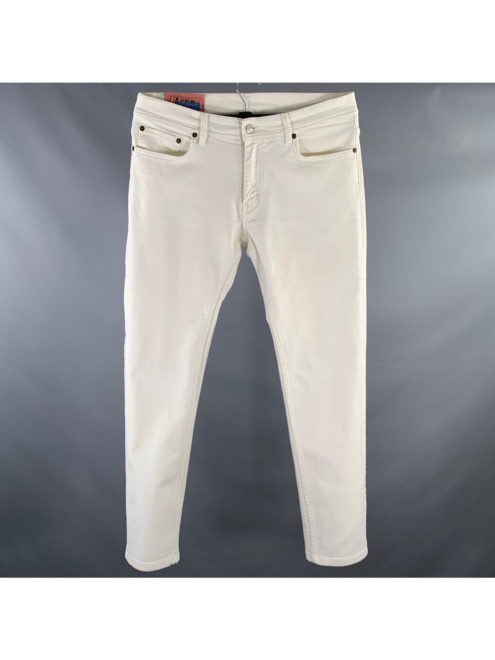 ACNE Size 32 Cream Cotton Blend Jeans